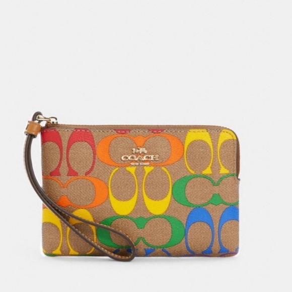Coach Handbags - 🔥🔥🔥  Price Drop New Coach rainbow 🌈 wristlet